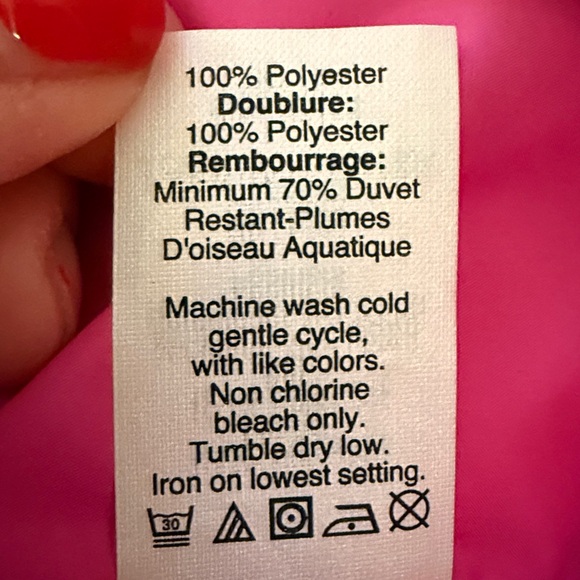 J Crew Hot Pink Down Filled Mock Neck Quilted Puffer Vest Full Zip Sz Medium - Picture 7 of 8